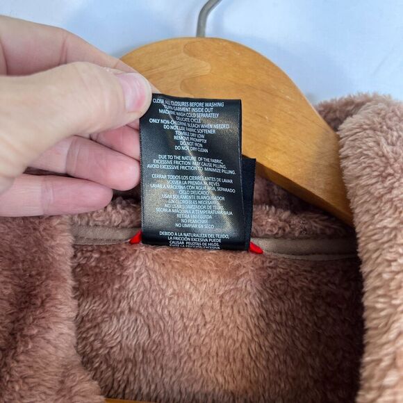 Gerry Brown Fuzzy Hooded Full Zip Sweater Jacket Zip Pockets Size Small - Picture 13 of 13